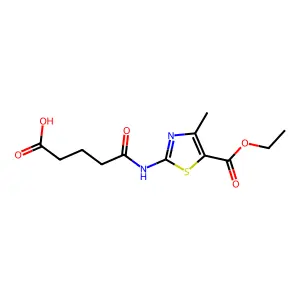 5-{[5-(Ethoxycarbonyl)-4-methyl-1,3-thiazol-2-yl]amino}-5-oxopentanoic acid structure