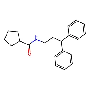 N-(3,3-diphenylpropyl)cyclopentanecarboxamide structure
