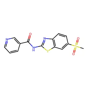 N-(6-methylsulfonyl-1,3-benzothiazol-2-yl)pyridine-3-carboxamide structure