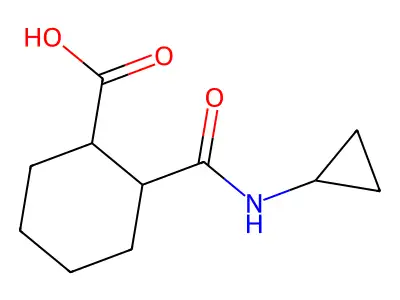 2-(Cyclopropylcarbamoyl)cyclohexanecarboxylic acid structure