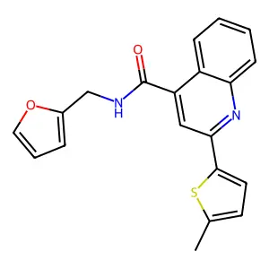 N-(furan-2-ylmethyl)-2-(5-methylthiophen-2-yl)quinoline-4-carboxamide structure