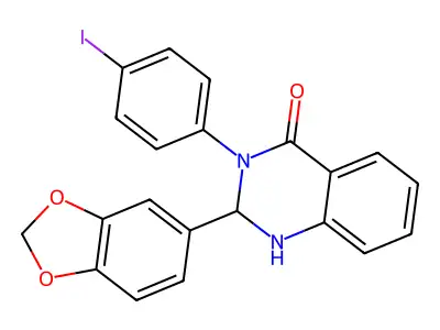 2-(1,3-Benzodioxol-5-yl)-3-(4-iodophenyl)-1,2-dihydroquinazolin-4-one structure