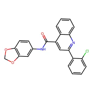 N-(1,3-benzodioxol-5-yl)-2-(2-chlorophenyl)quinoline-4-carboxamide structure
