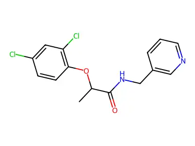 2-(2,4-dichlorophenoxy)-N-(pyridin-3-ylmethyl)propanamide structure