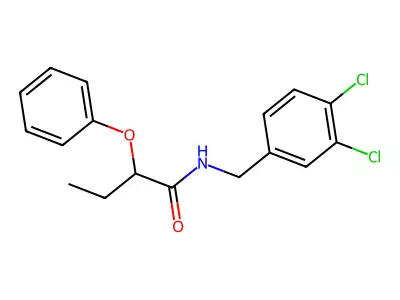 N-[(3,4-dichlorophenyl)methyl]-2-phenoxybutanamide structure