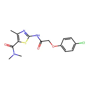 2-{[(4-chlorophenoxy)acetyl]amino}-N,N,4-trimethyl-1,3-thiazole-5-carboxamide structure