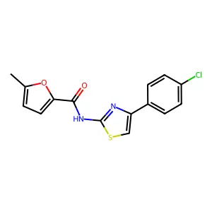 N-[4-(4-chlorophenyl)-1,3-thiazol-2-yl]-5-methylfuran-2-carboxamide structure