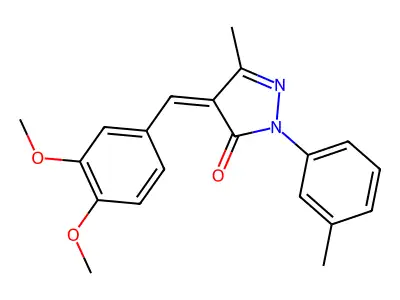 (4Z)-4-[(3,4-dimethoxyphenyl)methylidene]-5-methyl-2-(3-methylphenyl)pyrazol-3-one structure