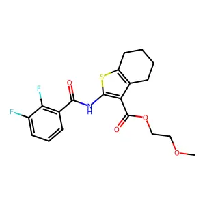 2-methoxyethyl 2-[(2,3-difluorobenzoyl)amino]-4,5,6,7-tetrahydro-1-benzothiophene-3-carboxylate structure