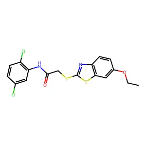 N-(2,5-dichlorophenyl)-2-[(6-ethoxy-1,3-benzothiazol-2-yl)sulfanyl]acetamide structure