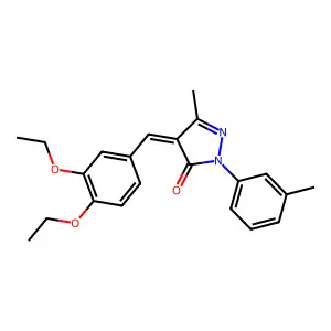 (4Z)-4-[(3,4-diethoxyphenyl)methylidene]-5-methyl-2-(3-methylphenyl)pyrazol-3-one structure