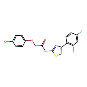 2-(4-chlorophenoxy)-N-[4-(2,4-difluorophenyl)-1,3-thiazol-2-yl]acetamide structure