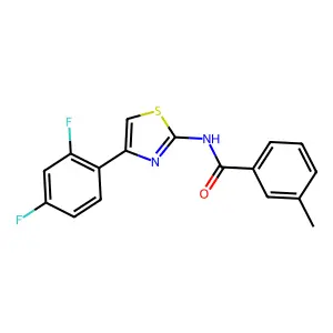 N-[4-(2,4-difluorophenyl)-1,3-thiazol-2-yl]-3-methylbenzamide structure