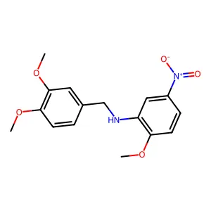 N-(3,4-dimethoxybenzyl)-2-methoxy-5-nitroaniline structure