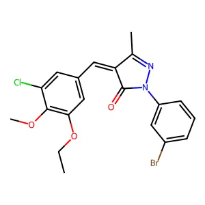 (4E)-2-(3-bromophenyl)-4-[(3-chloro-5-ethoxy-4-methoxyphenyl)methylidene]-5-methylpyrazol-3-one structure