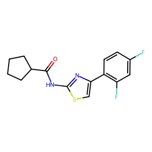 N-(4-(2,4-Difluorophenyl)-2-thiazolyl)cyclopentanecarboxamide structure