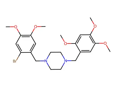 1-(2-Bromo-4,5-dimethoxybenzyl)-4-(2,4,5-trimethoxybenzyl)piperazine structure