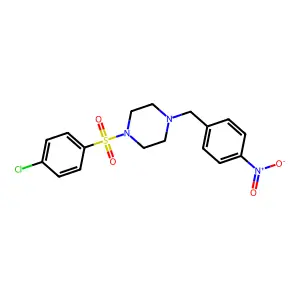 1-(4-Chlorophenyl)sulfonyl-4-[(4-nitrophenyl)methyl]piperazine structure