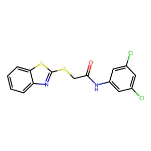 2-(1,3-benzothiazol-2-ylsulfanyl)-N-(3,5-dichlorophenyl)acetamide structure