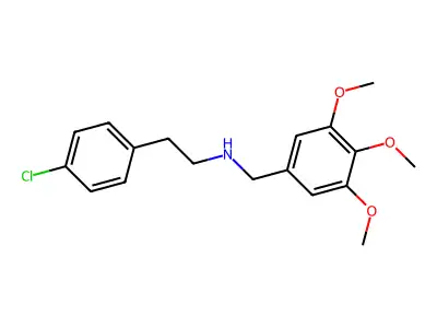 2-(4-chlorophenyl)-N-(3,4,5-trimethoxybenzyl)ethanamine structure