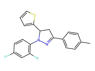 1-(2,4-Difluorophenyl)-4,5-dihydro-3-(4-methylphenyl)-5-(2-thienyl)-1H-pyrazole structure