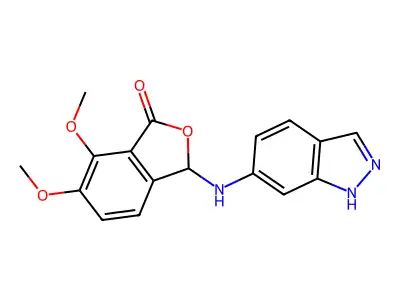 3-(1H-Indazol-6-ylamino)-6,7-dimethoxy-1(3H)-isobenzofuranone structure