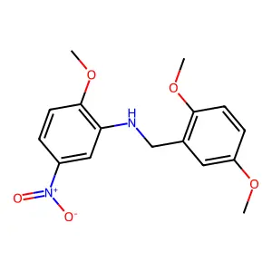 N-(2,5-dimethoxybenzyl)-2-methoxy-5-nitroaniline structure