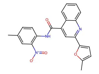 2-(5-methylfuran-2-yl)-N-(4-methyl-2-nitrophenyl)quinoline-4-carboxamide structure