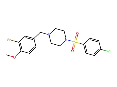 1-(3-Bromo-4-methoxybenzyl)-4-[(4-chlorophenyl)sulfonyl]piperazine structure