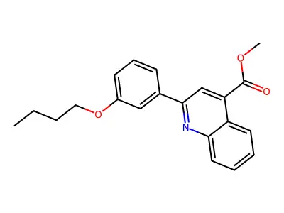 Methyl 2-(3-butoxyphenyl)-4-quinolinecarboxylate structure
