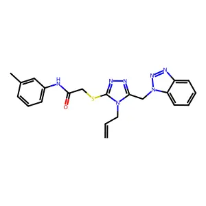2-{[4-allyl-5-(1H-1,2,3-benzotriazol-1-ylmethyl)-4H-1,2,4-triazol-3-yl]sulfanyl}-N-(3-methylphenyl)acetamide structure