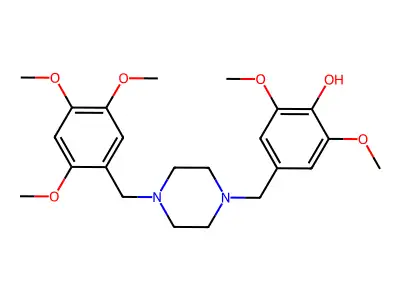 2,6-Dimethoxy-4-[[4-[(2,4,5-trimethoxyphenyl)methyl]piperazin-1-yl]methyl]phenol structure