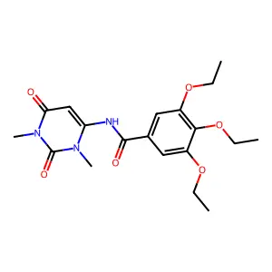 N-(1,3-dimethyl-2,6-dioxo-1,2,3,6-tetrahydropyrimidin-4-yl)-3,4,5-triethoxybenzamide structure