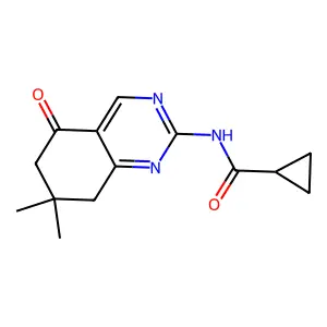 N-(7,7-dimethyl-5-oxo-6,8-dihydroquinazolin-2-yl)cyclopropanecarboxamide structure