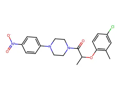 2-(4-Chloro-2-methylphenoxy)-1-[4-(4-nitrophenyl)piperazin-1-yl]propan-1-one structure