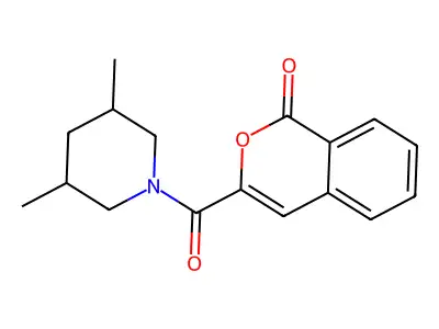 3-[(3,5-dimethyl-1-piperidinyl)carbonyl]-1H-isochromen-1-one structure