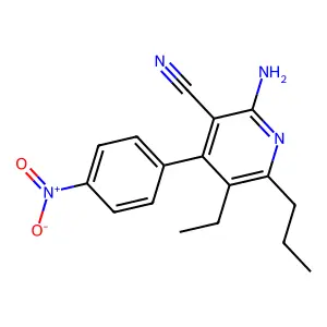 2-Amino-5-ethyl-4-(4-nitrophenyl)-6-propylpyridine-3-carbonitrile structure