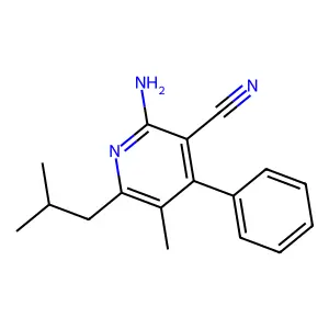 2-Amino-6-isobutyl-5-methyl-4-phenylnicotinonitrile structure