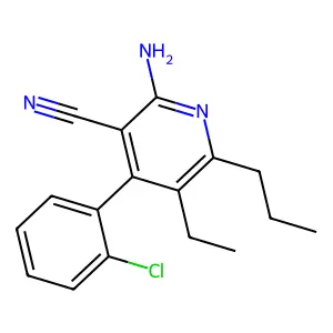 2-Amino-4-(2-chlorophenyl)-5-ethyl-6-propylnicotinonitrile structure
