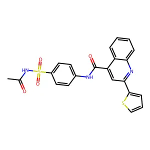 N-[4-(acetylsulfamoyl)phenyl]-2-thiophen-2-ylquinoline-4-carboxamide structure