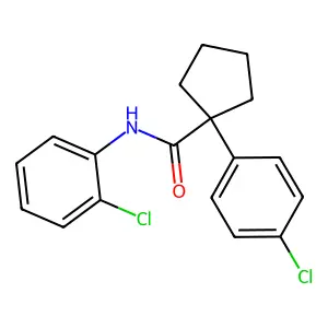 N-(2-chlorophenyl)-1-(4-chlorophenyl)cyclopentanecarboxamide structure