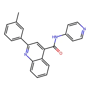 2-(3-methylphenyl)-N-(4-pyridinyl)-4-quinolinecarboxamide structure