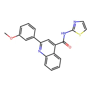 2-(3-methoxyphenyl)-N-(1,3-thiazol-2-yl)quinoline-4-carboxamide structure