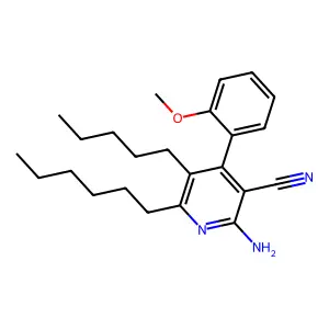 2-Amino-6-hexyl-4-(2-methoxyphenyl)-5-pentylnicotinonitrile structure