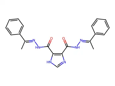 N'~4~,N'~5~-bis(1-phenylethylidene)-1H-imidazole-4,5-dicarbohydrazide structure