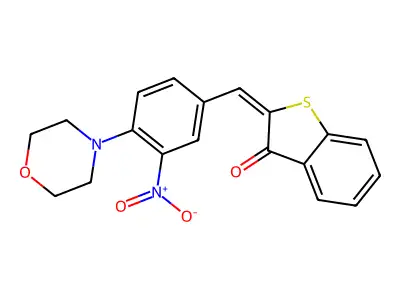 (2E)-2-[(4-morpholin-4-yl-3-nitrophenyl)methylidene]-1-benzothiophen-3-one structure