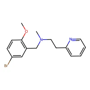 N-[(5-bromo-2-methoxyphenyl)methyl]-N-methyl-2-pyridin-2-ylethanamine structure