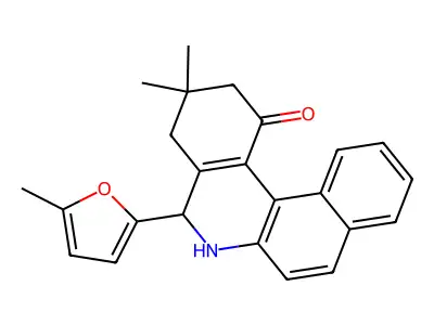 3,3-dimethyl-5-(5-methyl-2-furyl)-3,4,5,6-tetrahydrobenzo[a]phenanthridin-1(2H)-one structure