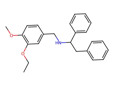 N-(3-ethoxy-4-methoxybenzyl)-1,2-diphenylethanamine structure