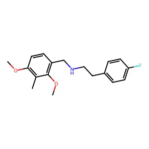 N-(2,4-dimethoxy-3-methylbenzyl)-2-(4-fluorophenyl)ethanamine structure